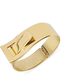 Hint Of Gold Buckle Bangle Bracelet In 14k Gold Plated Metal