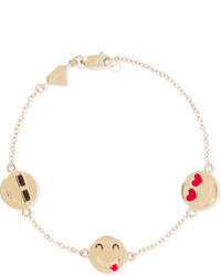 Alison Lou Im A Flirt Enameled 14 Karat Gold Bracelet One Size