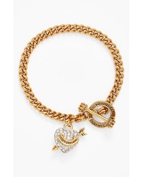 Juicy Couture Juicy At Heart Charm Toggle Bracelet Gold Clear