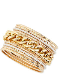 Jules Smith Designs Jules Smith Chain And Pearly Bead Bangles Set Of Nine