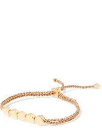 Monica Vinader Linear Bead Gold Vermeil And Woven Bracelet