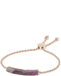 Monica Vinader Linear Rose Gold Vermeil Agate Bracelet One Size