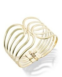 Macy's Sequin Bracelet Gold Tone Open Cuff Bracelet
