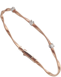 Marco Bicego Marrakech Twisted 18k Rose Gold Bracelet With Diamonds