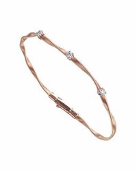 Marco Bicego Marrakech Twisted 18k Rose Gold Bracelet With Diamonds