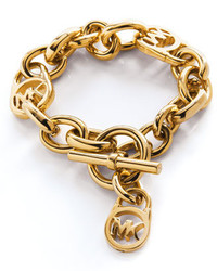 Michael Kors Michl Kors Logo Lock Charm Bracelet Gold Tone