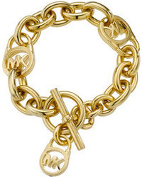 Michael Kors Michl Kors Logo Lock Charm Bracelet Gold Tone