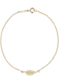 Jennifer Meyer Mini Leaf 18 Karat Gold Diamond Bracelet One Size