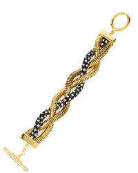 Diane von Furstenberg Pave Braided Mixed Chain Bracelet