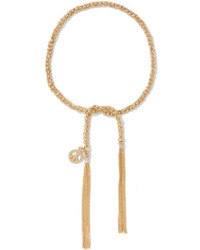 Carolina Bucci Peace Lucky 18 Karat Gold And Silk Charm Bracelet One Size