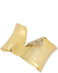 Alexis Bittar Polished Golden Torn Cuff With Pave Crystals
