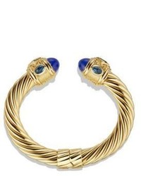 David Yurman Renaissance Bracelet With Lapis Lazuli And Hampton Blue Topaz In 18k Gold
