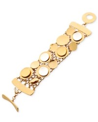 Robert Lee Morris Bracelet Gold Tone Layered Circle Toggle Bracelet