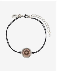 Express Rose Gold A Initial Etched Disc Bracelet