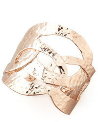 Sequin Rose Golden Hammered Ring Cuff Bracelet