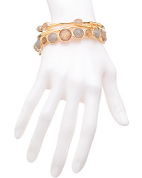 Blu Bijoux Set Of Three Gold And Multicolored Crystal Bangle Bracelets