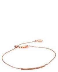 Monica Vinader Skinny Short Bar Diamond Chain Bracelet