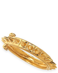 Alexander McQueen Spiked Yellow Gold Hinge Bracelet