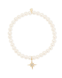 Sydney Evan Starburst 14 Karat Gold Pearl And Diamond Bracelet