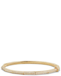 David Yurman Stax 18k Gold Faceted Bracelet With Diamonds Size M
