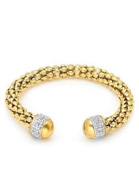 STEELTIME Diamond Italian Cuff Bracelet Finish 18k Gold