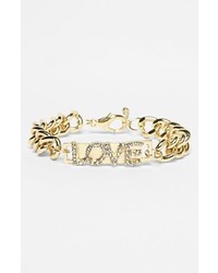 Stephan & Co. Love Chain Link Bracelet Gold Crystal
