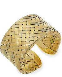 Roberto Coin The Fifth Season By 18k Gold Over Sterling Silver Bracelet Extra Large Woven Cuff