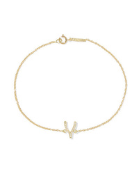 Jennifer Meyer Wishbone 18 Karat Gold Diamond Bracelet