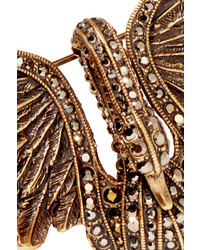 Lanvin Antiqued Gold Tone Crystal Brooch