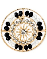 Macy's Haskell Brooch Gold Plated Oval Faceted Bead Pin