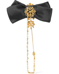 Dolce & Gabbana Satin Gold Tone And Swarovski Crystal Brooch