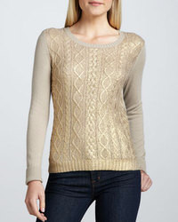 Christopher Fischer Gold Foil Front Cashmere Sweater