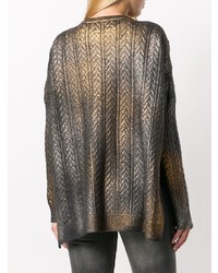 Avant Toi Metallic Cable Knit Sweater