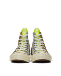 JW Anderson Gold And Silver Converse Edition Glitter Chuck 70 High Sneakers