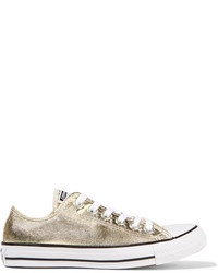 Gold Canvas Low Top Sneakers