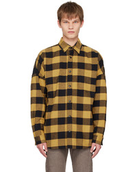 Gold Check Flannel Long Sleeve Shirt