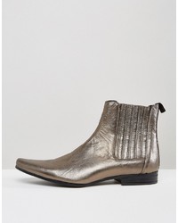 Asos Chelsea Boots In Gold