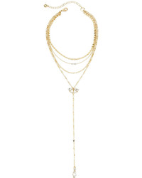 Lydell NYC Delicate Y Drop Choker Necklace Gold