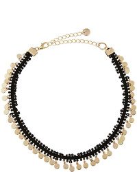 Lydell NYC Fabric Choker W Golden Disc Drops