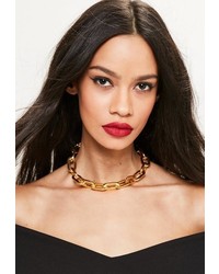 Missguided Gold Link Chain Choker Necklace