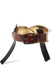 Tom Ford Gold Tone And Leather Choker One Size