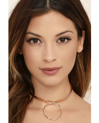 LuLu*s With This Ring Gold Choker Necklace
