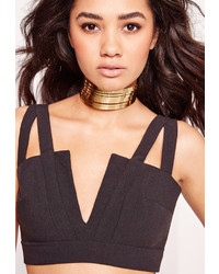 Missguided Metal Layered Choker Necklace Gold