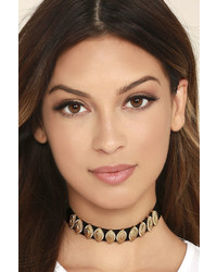 LuLu*s Power Player Black And Silver Choker Necklace
