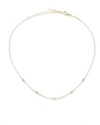 Jacquie Aiche Spaced Out Diamond 14k Yellow Gold Choker Necklace