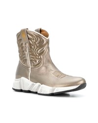 Texas Robot Embroidered Ankle Boots