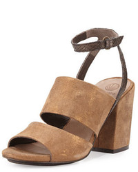 Coclico Dickie Suede Chunky Heel Sandal Bronze