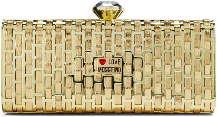 love moschino gold clutch