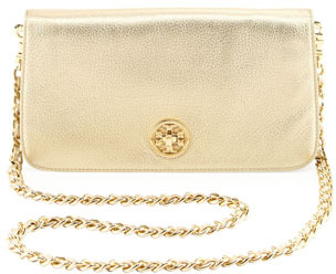 tory burch metallic clutch