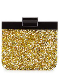 Edie Parker Charlie Contrast Clutch Bag Gold Confetti